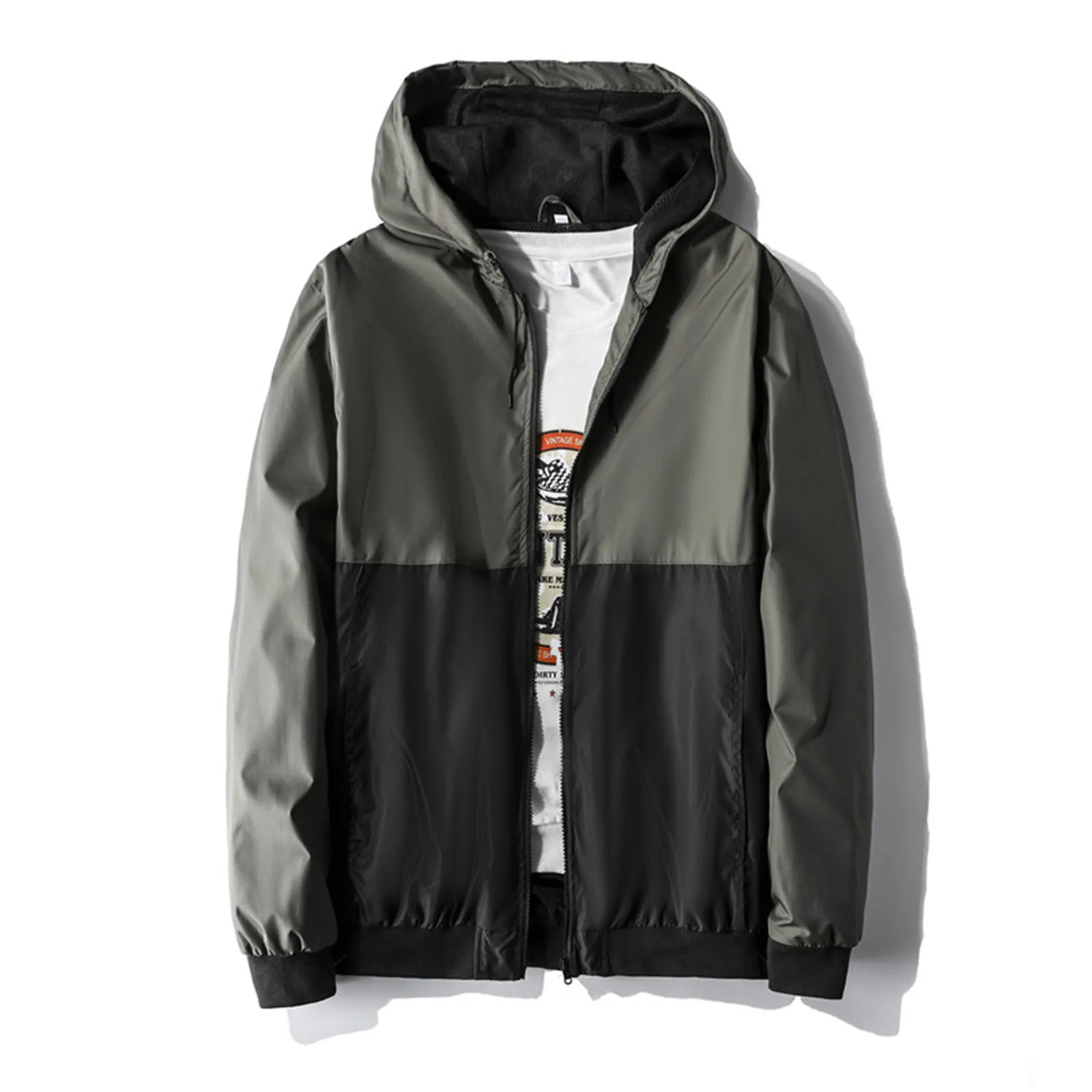 Fashion Hooded Windproof Jacket Men Autumn Loose Stitching Waterproof Flight Suit Thin Coat Spring Summer Thin College Jackets
Fashion Hooded Windproof Jacket Men Autumn Loose Stitching Waterproof Flight Suit Thin Coat Spring Summer Thin College Jackets