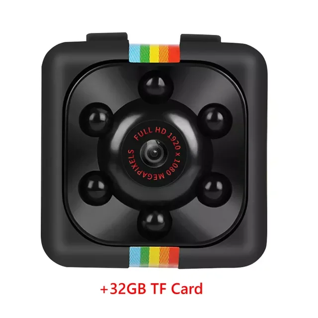 

Camera HD 1080P Night Vision Camcorder Motion DVR Micro Camera Sport DV Video Ultra Small Cam with 32GB TF Card SQ11