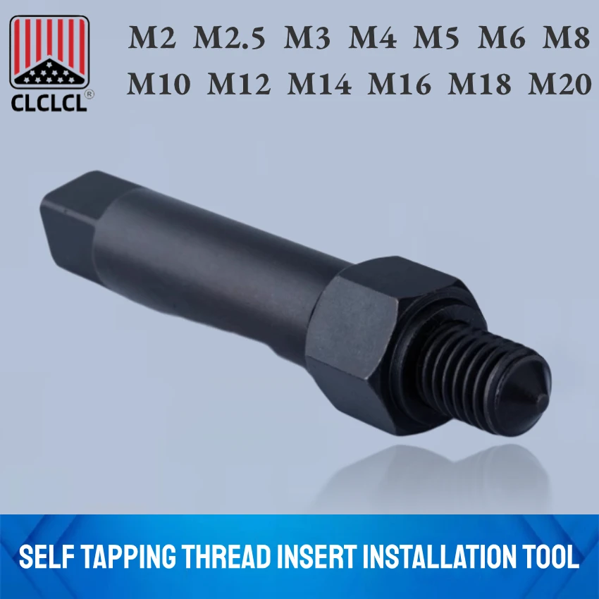 Manual screw bushing installation tool, self-tapping thread insertion tool, M2, M2.5, M3, M4, M5, M6, M8, M10, M12, M14, M16,M18, m20
Manual screw bushing installation tool, self-tapping thread insertion tool, M2, M2.5, M3, M4, M5, M6, M8, M10, M12, M14, M16,M18, m20