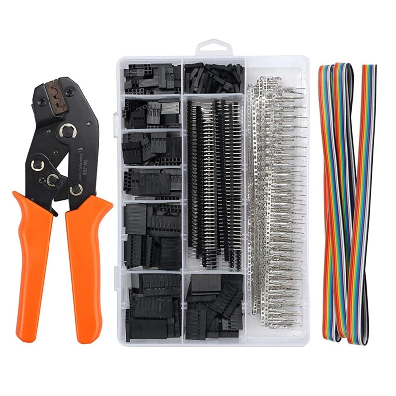 

Hot SN-28B+1550Pcs Dupont Crimping Tool Pliers Terminal Ferrule Crimper Wire Hand Tool Set Terminals Clamp Kit Tool