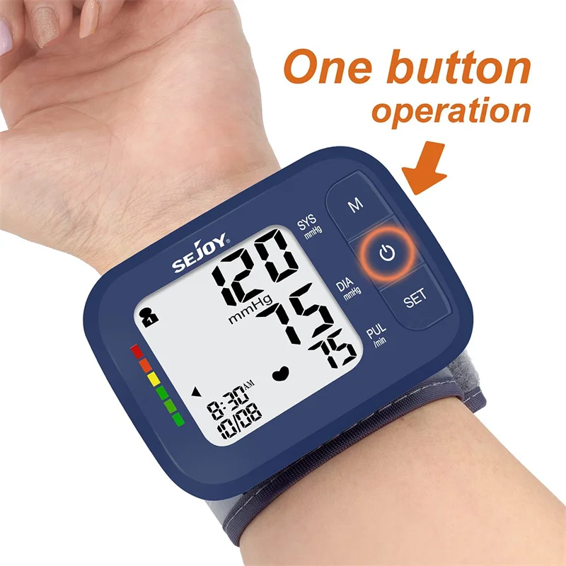 Sejoy Blue Automatic Tonometer Digital Blood Pressure Monitor Heart Rate Monitor Baumanometer Sphygmomanometer On The Wrist
Sejoy Blue Automatic Tonometer Digital Blood Pressure Monitor Heart Rate Monitor Baumanometer Sphygmomanometer On The Wrist