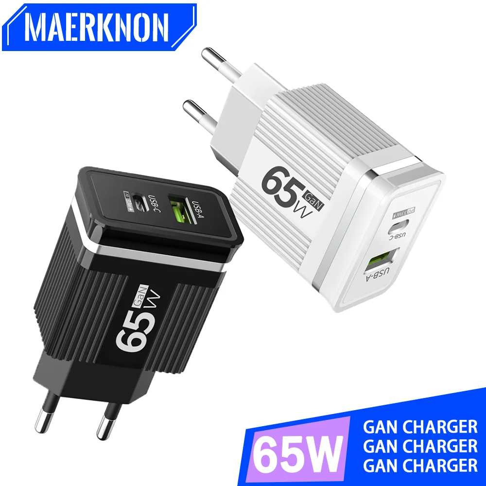

65W GaN USB Type C Charger PD QC3.0 Quick Charging For iPhone 14 13 12 Samsung Xiaomi Realme Oneplus Mobile Phone Charge Adapter