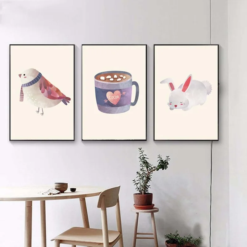 New Animal Cartoon Rabbit Bird Cup Gloves Living Room Sofa Children's Room Ins Style Modern Frameless Decorative Painting
New Animal Cartoon Rabbit Bird Cup Gloves Living Room Sofa Children's Room Ins Style Modern Frameless Decorative Painting