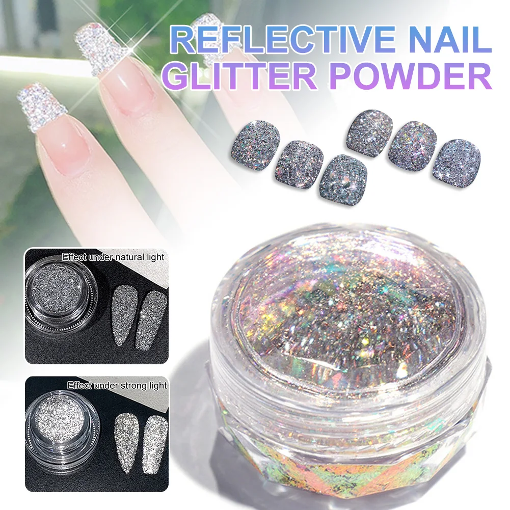 Reflective Nail Glitter Powder Mixed Nail Diamond Dust Sparkling Glitter Silver Sequins Micro-Diamond Nail Art Decoration
Reflective Nail Glitter Powder Mixed Nail Diamond Dust Sparkling Glitter Silver Sequins Micro-Diamond Nail Art Decoration