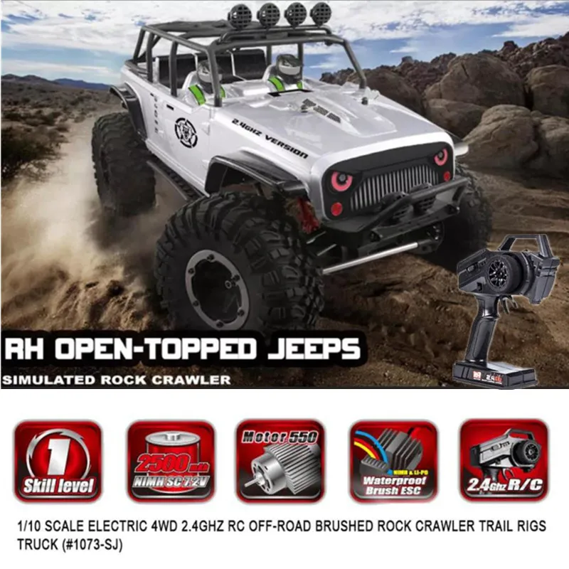 Electric RC Climbing Off-Road vehicle 4WD 1:10 Scale 2.4G 25mins Front And Rear Dual Steering Waterproof Remote Control Toy Car
Electric RC Climbing Off-Road vehicle 4WD 1:10 Scale 2.4G 25mins Front And Rear Dual Steering Waterproof Remote Control Toy Car