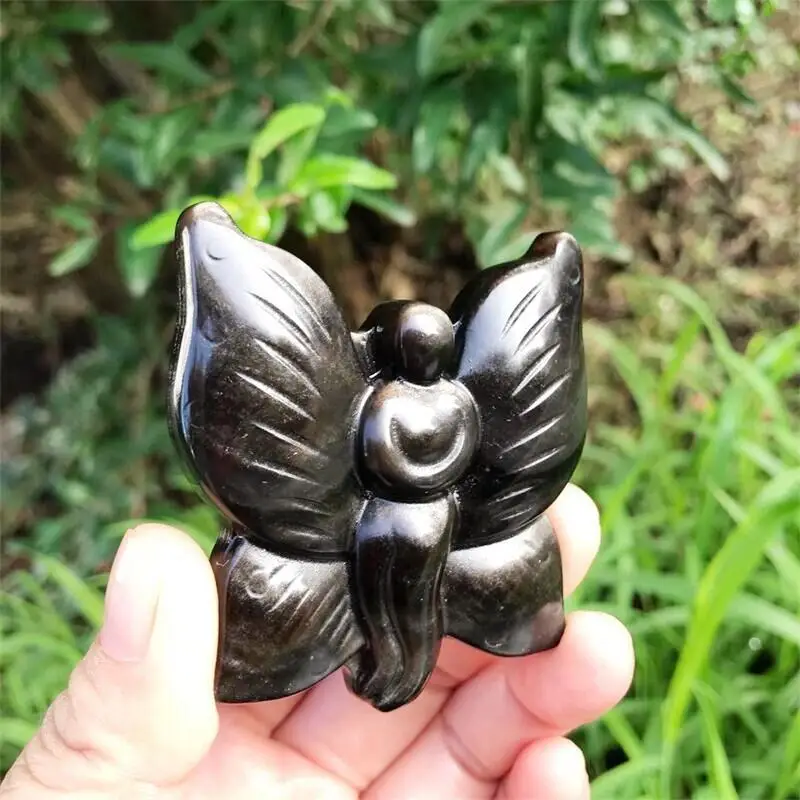 Natural Crystal Engraving Golden Obsidian Statue Fairy Butterfly Reiki Hand-Carved Gemstone Home Decor 1pcs
Natural Crystal Engraving Golden Obsidian Statue Fairy Butterfly Reiki Hand-Carved Gemstone Home Decor 1pcs