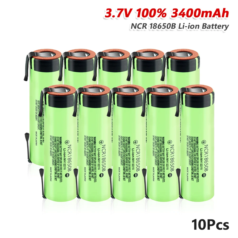 New Original 20A 3400mAh NCR18650B Rechargeable Battery With DIY Nickel Tabs Flat Top 3.7V 18650 Lithium Battery For Flashlight
New Original 20A 3400mAh NCR18650B Rechargeable Battery With DIY Nickel Tabs Flat Top 3.7V 18650 Lithium Battery For Flashlight