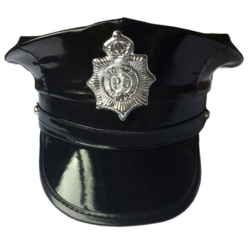 

Униформа, шапка для полицейского костюма, мужской бейдж для женщин и мужчин, кепка газетчика для полицейского офицера, шапка и значок для ро...