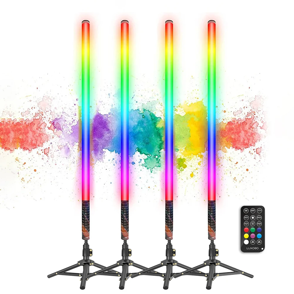 LUXCEO 4PCS 85cm LED Mood Light with Tripod RGB Background Stick Atmosphere Light Photo Studio Tube for Youtube Bar Room Party
LUXCEO 4PCS 85cm LED Mood Light with Tripod RGB Background Stick Atmosphere Light Photo Studio Tube for Youtube Bar Room Party