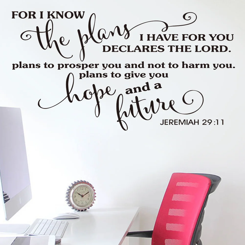 1PC DIY Removable Christian Vinyl Bible Verse Peel and Stick Jeremiah 29:11 Wall Stickers Wallpaper Wall Decals
1PC DIY Removable Christian Vinyl Bible Verse Peel and Stick Jeremiah 29:11 Wall Stickers Wallpaper Wall Decals