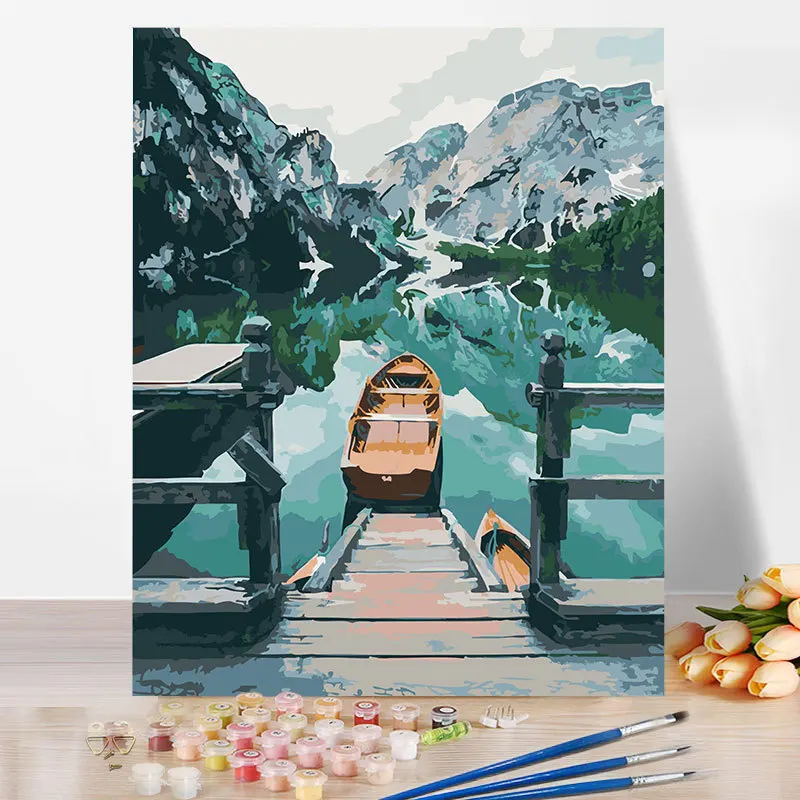 

06981617 Digital oil painting art oil mountain art oil painting living room floor decorative painting