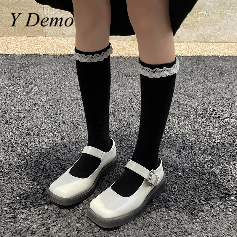 Носки женские кружевные средней длины с оборками, 1 пара
Носки женские кружевные средней длины с оборками, 1 пара