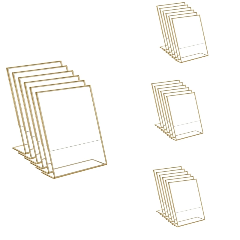 Acrylic Gold Frame, Slanted Back Table Sign Holder For Wedding Table Card Restaurant Signs Photos
Acrylic Gold Frame, Slanted Back Table Sign Holder For Wedding Table Card Restaurant Signs Photos