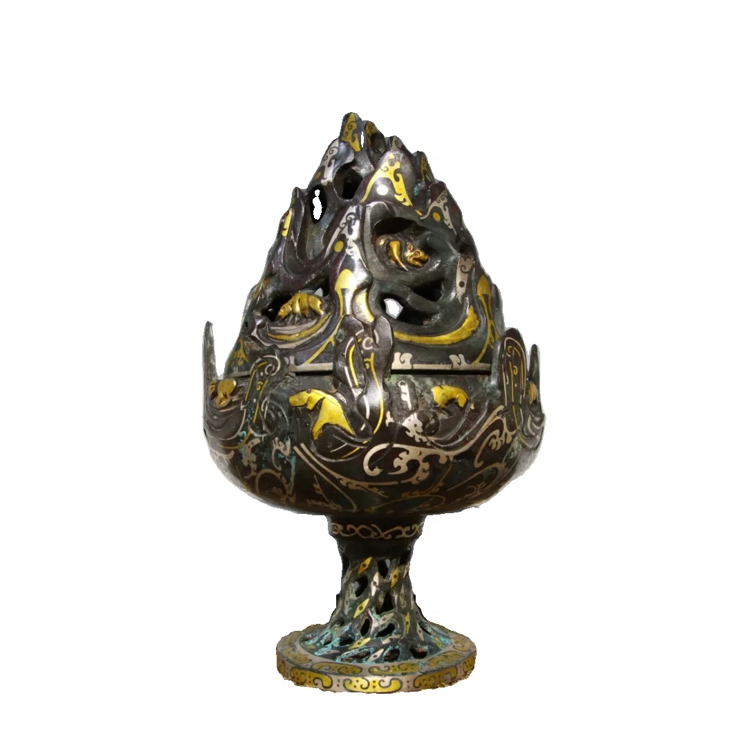 LAOJUNLU Bronze Wrong Gold And Silver Inscription Boshan Furnace 28Cm High Chinese Traditional Style Antiques Fine Art Gifts
LAOJUNLU Bronze Wrong Gold And Silver Inscription Boshan Furnace 28Cm High Chinese Traditional Style Antiques Fine Art Gifts