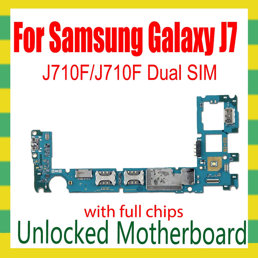Материнская плата для Samsung Galaxy J7 J710F/J710F две SIM-карты J710FQ J710G оригинальная