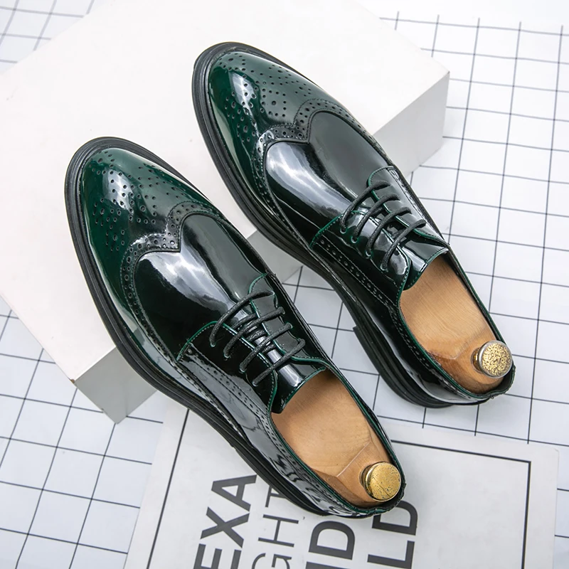 New Arrival Men Brogue Shoes Pointed Toe Oxford Shoes Mens Green Business Shoes Adult Rubber Sole Dress Shoes Man
New Arrival Men Brogue Shoes Pointed Toe Oxford Shoes Mens Green Business Shoes Adult Rubber Sole Dress Shoes Man