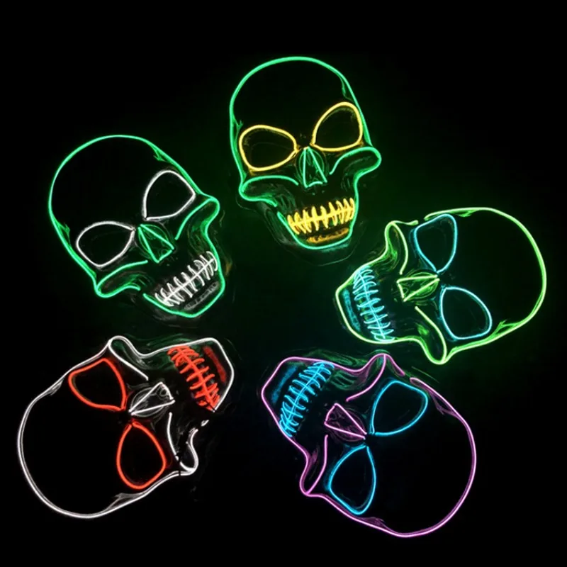 

Halloween Neon Led Purge Mask Masque Masquerade Party Masks Light Grow in the Dark Horror Mask Glowing Masker