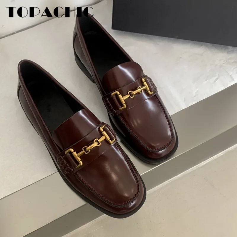 6.20 High Quality Genuine Leather Metal Buckle Design Flat Sole Square Toe Retro Loafers Shoes Women
6.20 High Quality Genuine Leather Metal Buckle Design Flat Sole Square Toe Retro Loafers Shoes Women