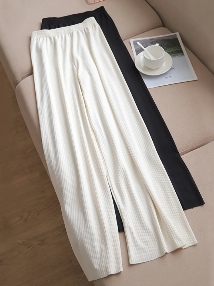 High Quality 2023 Wide-leg Women's Pants High Waist Full-lenth Loose White Black Pants Casual Long Ice Silk Pants Women Trousers
High Quality 2023 Wide-leg Women's Pants High Waist Full-lenth Loose White Black Pants Casual Long Ice Silk Pants Women Trousers