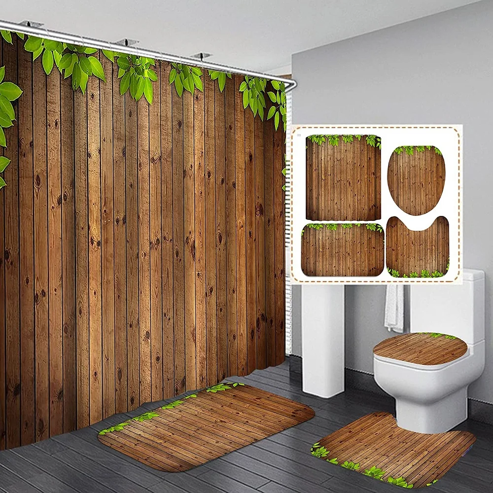 Wooden Board Christmas Shower Curtain Sets Rug Toilet Lid Bath Mat Colorful Xmas Balls Pine fir Tree Snowflake Bathroom Decor
Wooden Board Christmas Shower Curtain Sets Rug Toilet Lid Bath Mat Colorful Xmas Balls Pine fir Tree Snowflake Bathroom Decor