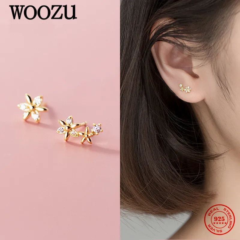 WOOZU Genuine 925 Sterling Silver Korean Sweet Plum Fower Zircon Stud Earrings For Women Elegant Wedding Chic Girl Daily Jewelry 
WOOZU Genuine 925 Sterling Silver Korean Sweet Plum Fower Zircon Stud Earrings For Women Elegant Wedding Chic Girl Daily Jewelry