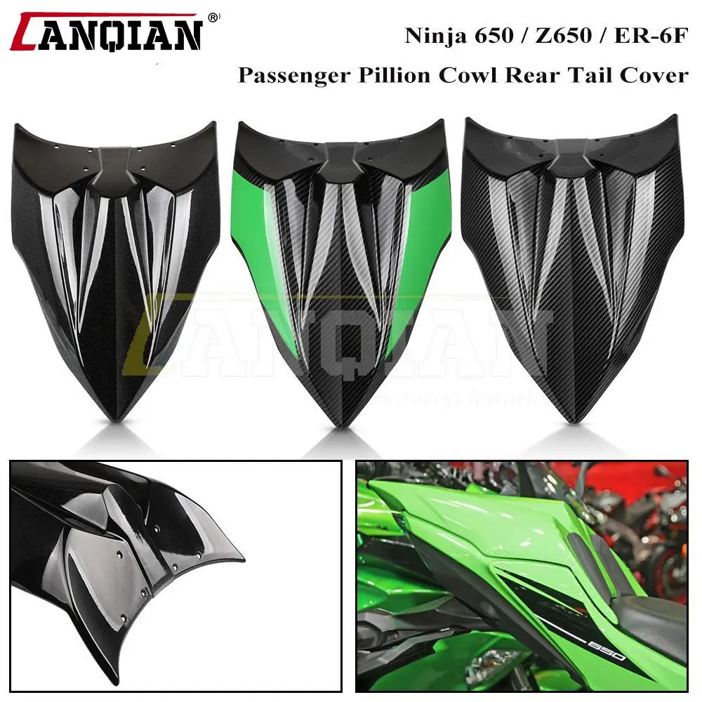 

Z650 Motorcycle Extended Tail Seat Cover Passenger Pillion Cowl Back Hump Faring For Kawasaki Ninja 650 Ninja650 2017 2018 2019