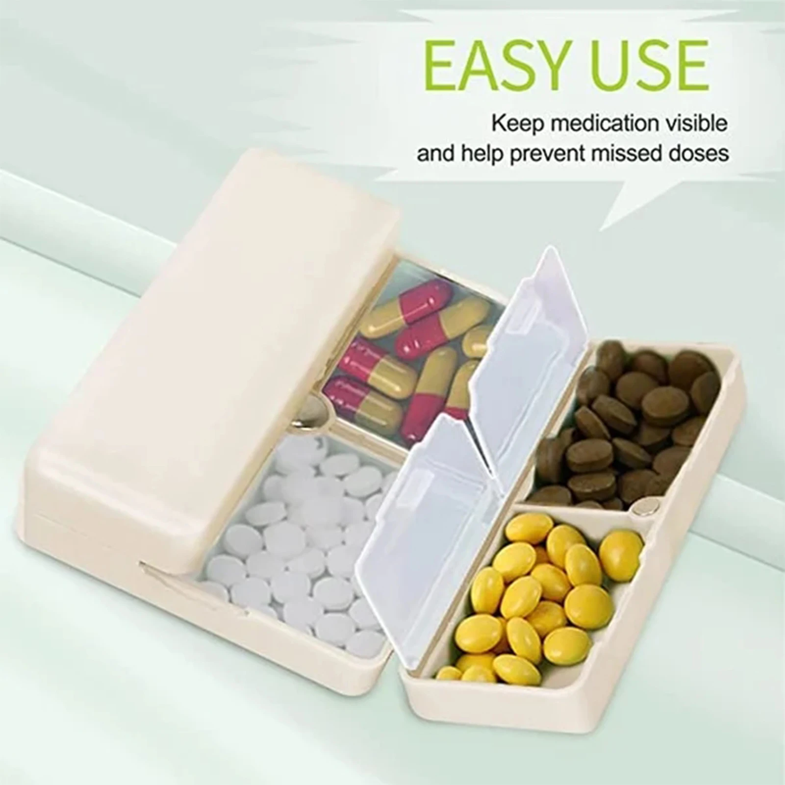 

7 Grids Daily Medicine Organiser Dustproof Travel Medication Box Moisture Proof Portable Drug Box For Tablets Travel Pill Box