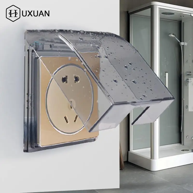 86 Type Wall Waterproof Splash Box Electrical Outlets Switch Plastic Cover Child Protection Box Bathroom Socket Supplies
86 Type Wall Waterproof Splash Box Electrical Outlets Switch Plastic Cover Child Protection Box Bathroom Socket Supplies