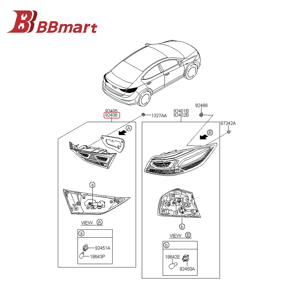 92404-F0100 BBmart Auto Parts 1 Pcs Tail Light Rear Lamp Right For Hyundai ELANTRA 17 Best Quality Car Accessories
92404-F0100 BBmart Auto Parts 1 Pcs Tail Light Rear Lamp Right For Hyundai ELANTRA 17 Best Quality Car Accessories