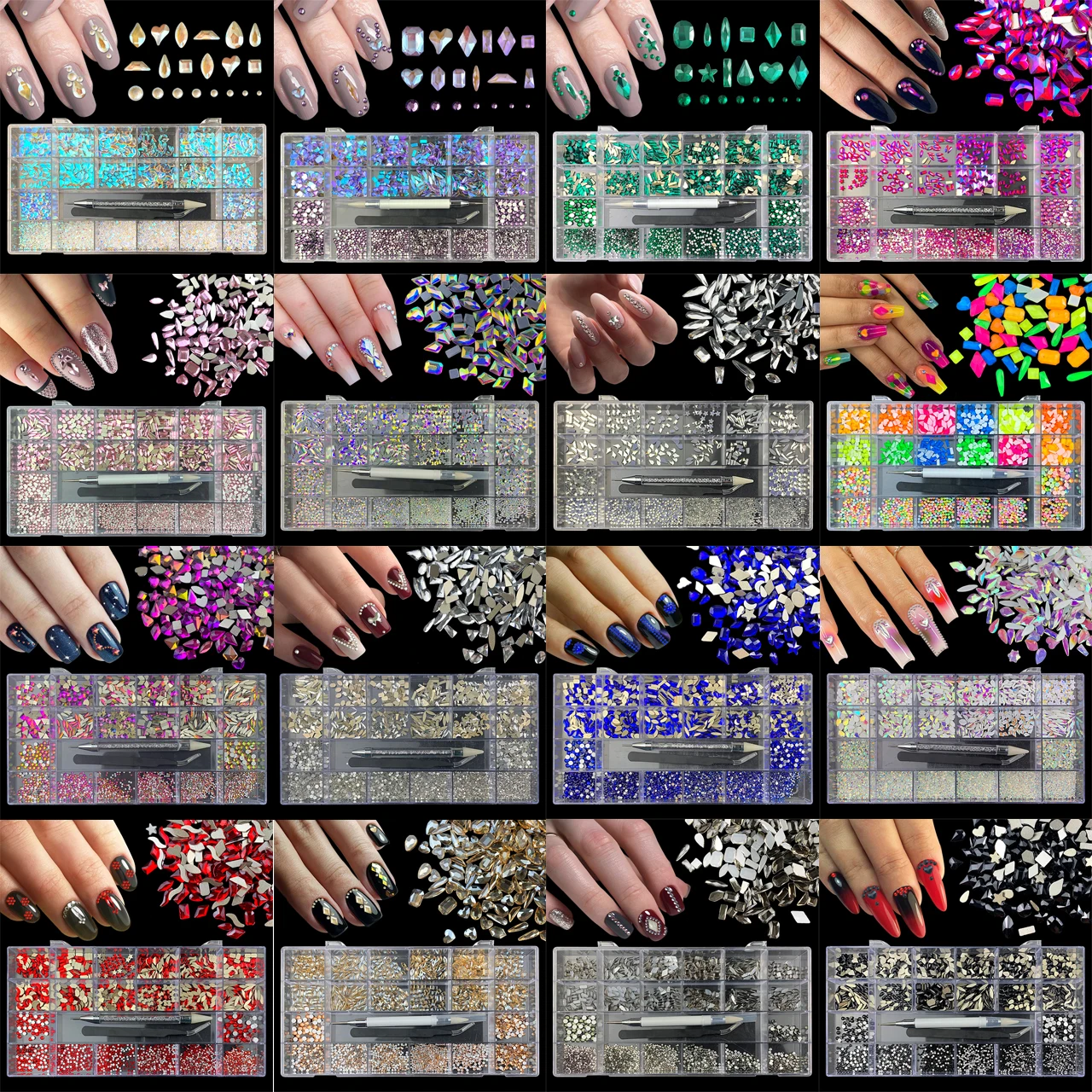 2500pcs Luxury Shiny Diamond Nail Art Rhinestones Crystal AB Glass Rhinestone Set With 1pcs Pick Up Pen In Box
2500pcs Luxury Shiny Diamond Nail Art Rhinestones Crystal AB Glass Rhinestone Set With 1pcs Pick Up Pen In Box