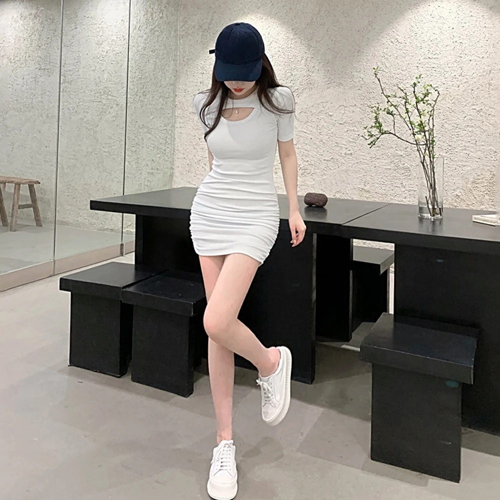 Skirt Women Dress Hollow Sexy Short Bodycon Dress Short Sleeved Slim Solid Color Summer High Waist Hip Fashion
Skirt Women Dress Hollow Sexy Short Bodycon Dress Short Sleeved Slim Solid Color Summer High Waist Hip Fashion