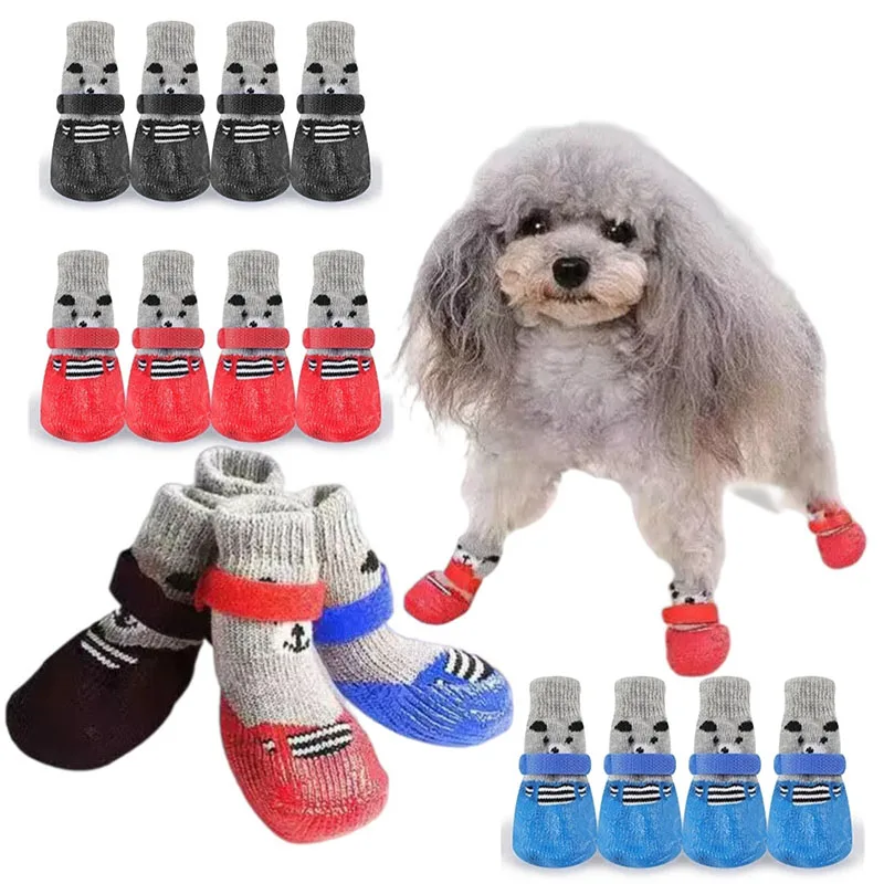 4 Pieces/Set of Cotton Rubber Pet Shoes Anti Slip Puppy Pet Paw Protector Dogs Knitted Warm Stockings Anti Scratch Foot Covers
4 Pieces/Set of Cotton Rubber Pet Shoes Anti Slip Puppy Pet Paw Protector Dogs Knitted Warm Stockings Anti Scratch Foot Covers