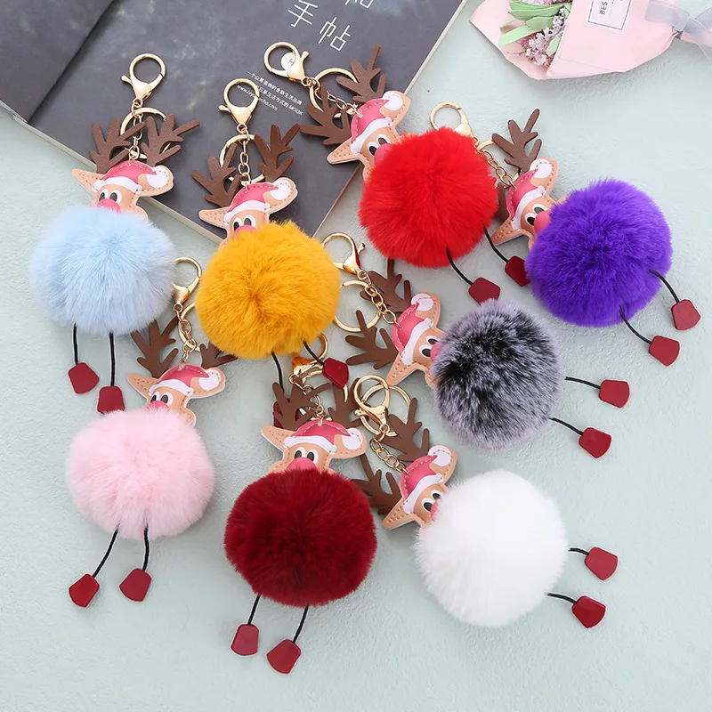 Christmas Reindeer Plush Keychain Cute Elk Rabbit Hair Pompom Festival Wedding Gifts Women Bag Pendant Fashion Holder Chain Ring
Christmas Reindeer Plush Keychain Cute Elk Rabbit Hair Pompom Festival Wedding Gifts Women Bag Pendant Fashion Holder Chain Ring