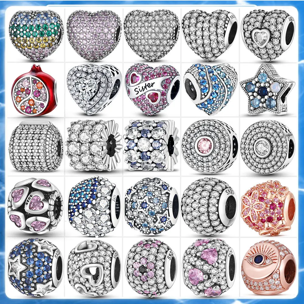2022 Luxury Silver 925 Full Pave CZ Round & Heart Beads Charms Fit Original Pandora Charms Silver 925 Original Bracelet
2022 Luxury Silver 925 Full Pave CZ Round & Heart Beads Charms Fit Original Pandora Charms Silver 925 Original Bracelet