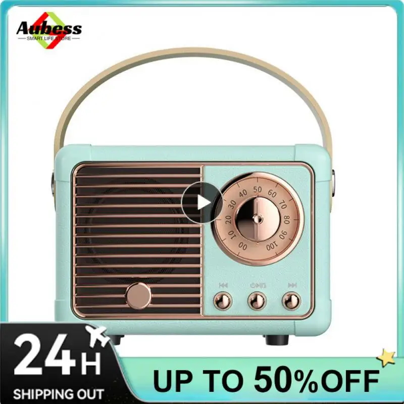 

Portable Music Player Creative Speaker Mini Audio Speakers Hands-free Mobile Phone Subwoofer Gift Surround Sound Retro Radio