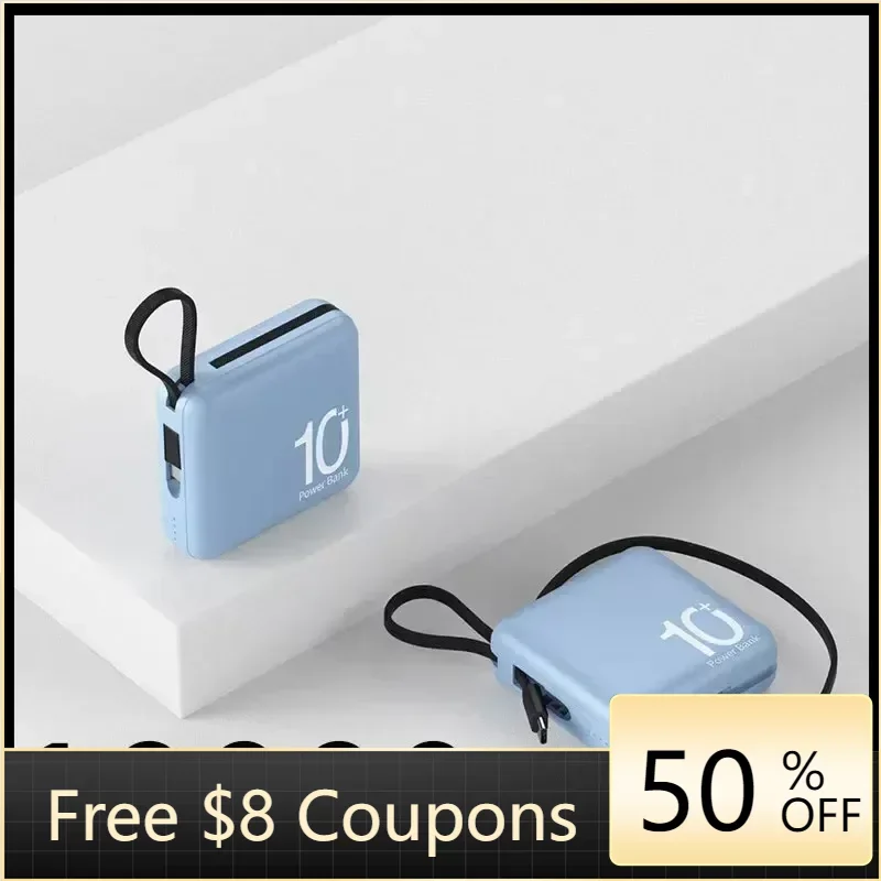 2pcs Mini Power Bank Built-in Cord Portable Micro Compact Power Bank 10000mAh Fast Charging External Battery Mobile Accessories
2pcs Mini Power Bank Built-in Cord Portable Micro Compact Power Bank 10000mAh Fast Charging External Battery Mobile Accessories