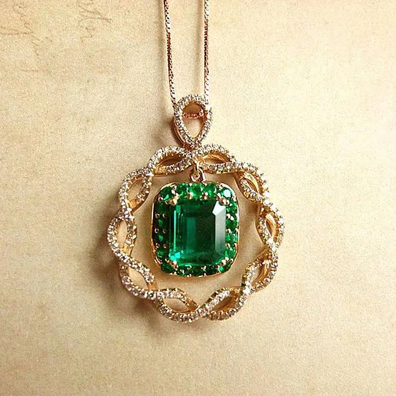 Foydjew Luxury Quality Jewelry Simulation Zambia Emerald Pendant 3 Carat Secret Garden Golden Necklace For Girlfriend Mom Gifts
Foydjew Luxury Quality Jewelry Simulation Zambia Emerald Pendant 3 Carat Secret Garden Golden Necklace For Girlfriend Mom Gifts