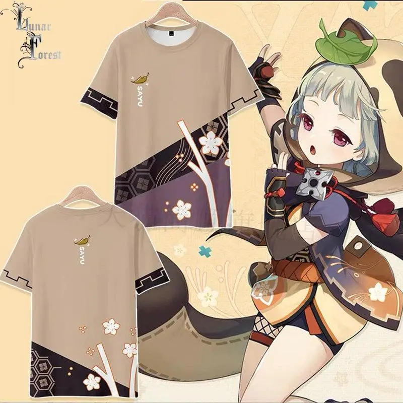 Футболка Genshin Impact Sayu Style 3D, летняя модная футболка с круглым вырезом и коротким рукавом, Популярная Игровая уличная одежда для мальчиков и девочек, детские топы
Футболка Genshin Impact Sayu Style 3D, летняя модная футболка с круглым вырезом и коротким рукавом, Популярная Игровая уличная одежда для мальчиков и девочек, детские топы