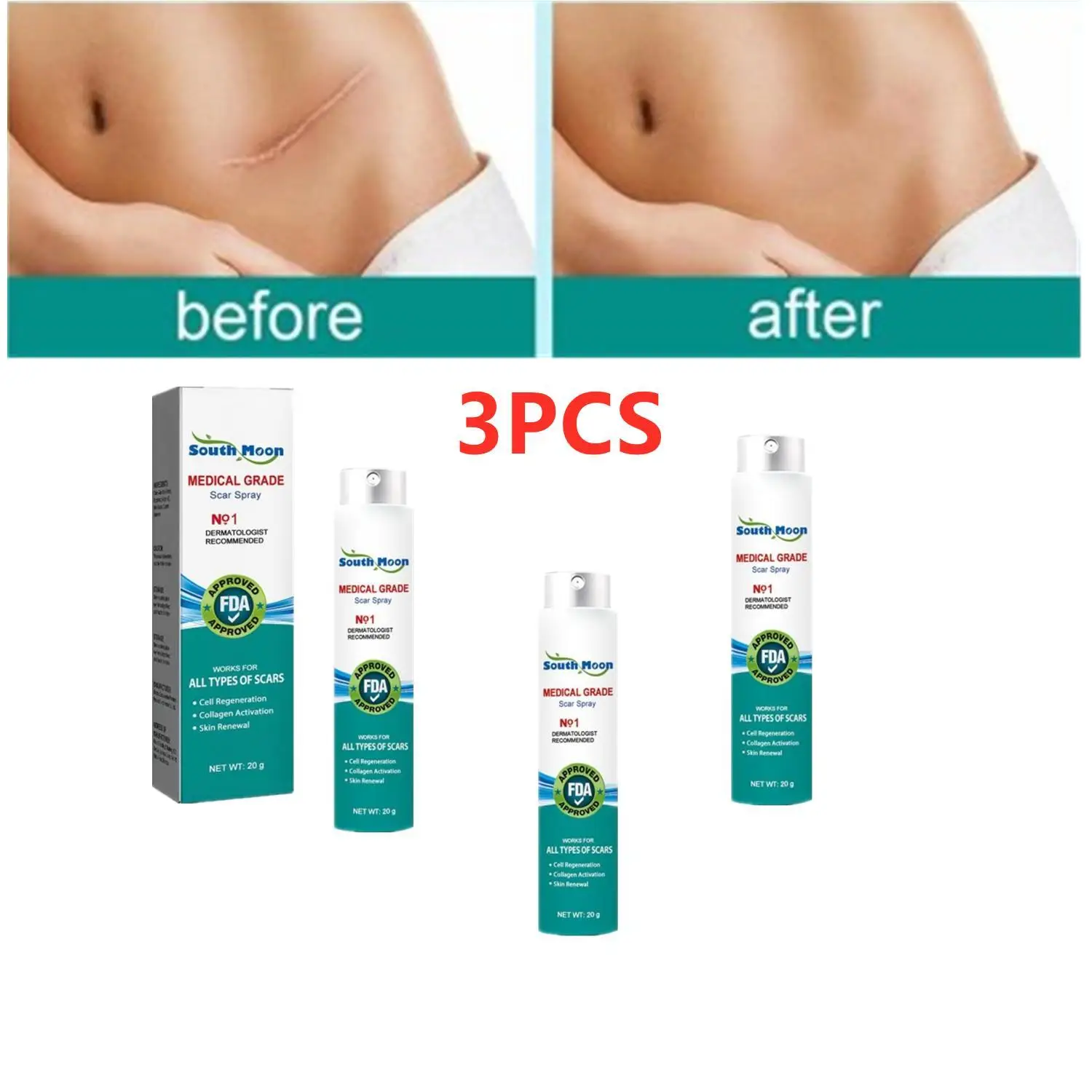 3pcs Scar Removal Spray Fade Scar Cream Gel /Repair Cream Removal Surgery Postpartum Stretch Mark Scar Treatment Smooth Skin
3pcs Scar Removal Spray Fade Scar Cream Gel /Repair Cream Removal Surgery Postpartum Stretch Mark Scar Treatment Smooth Skin