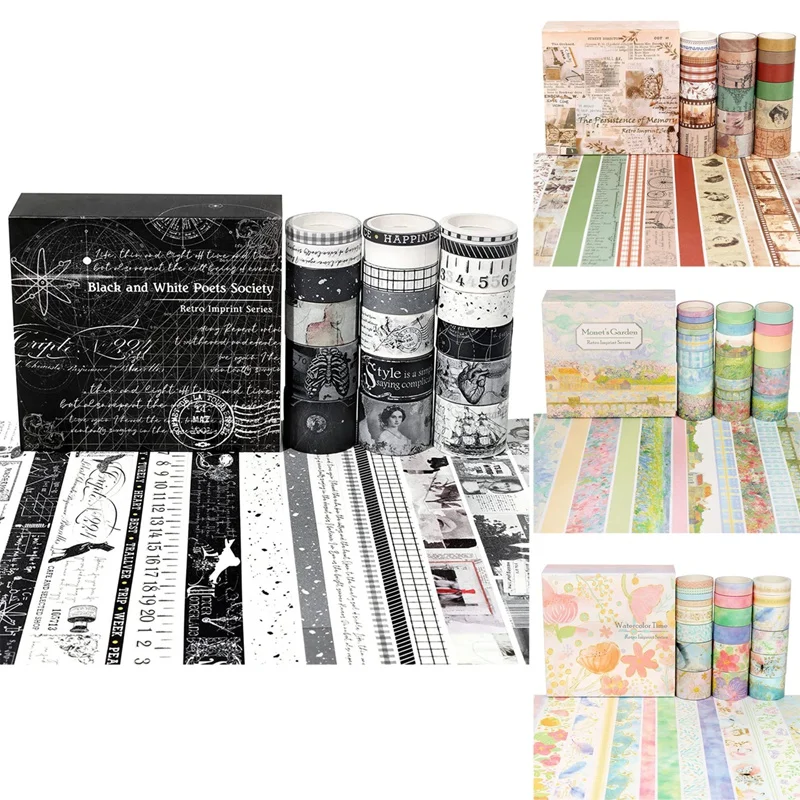 20Pcs Retro Washi Tape Set Masking Tape Stationery Journal Supplies Grid Scrapbooking Decorative Adhesive Tape
20Pcs Retro Washi Tape Set Masking Tape Stationery Journal Supplies Grid Scrapbooking Decorative Adhesive Tape