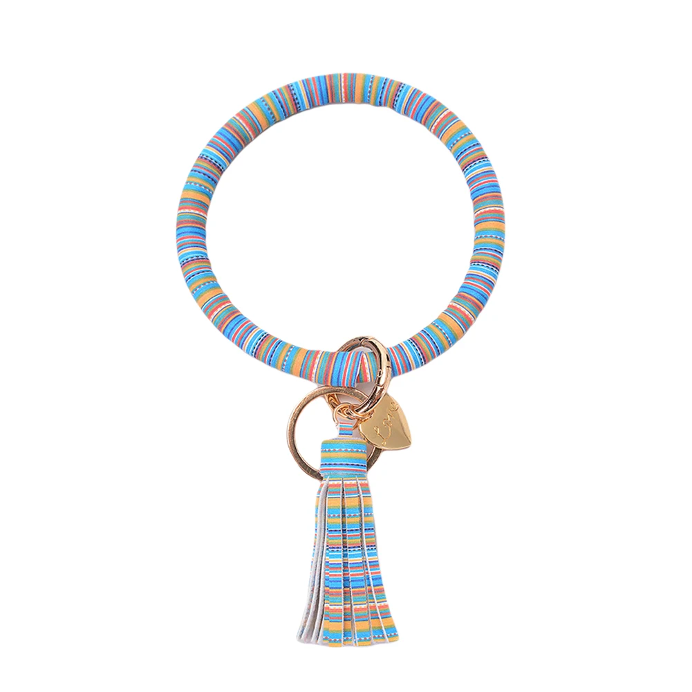 Women PU Leather Hands Free Fashion Key Ring Gift Bracelet Keychain With Tassel Anti Lose Round Wristlet Hanging Daily Portable
Women PU Leather Hands Free Fashion Key Ring Gift Bracelet Keychain With Tassel Anti Lose Round Wristlet Hanging Daily Portable