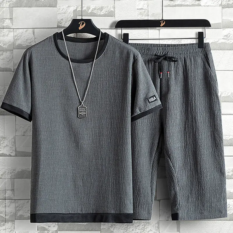 Brand Men's Tracksuit Summer T-shirt +Shorts Two Piece Set Male Sweatsuit Sports Suits Casual Harajuku Shorts Sets Plus Size 6XL
Brand Men's Tracksuit Summer T-shirt +Shorts Two Piece Set Male Sweatsuit Sports Suits Casual Harajuku Shorts Sets Plus Size 6XL