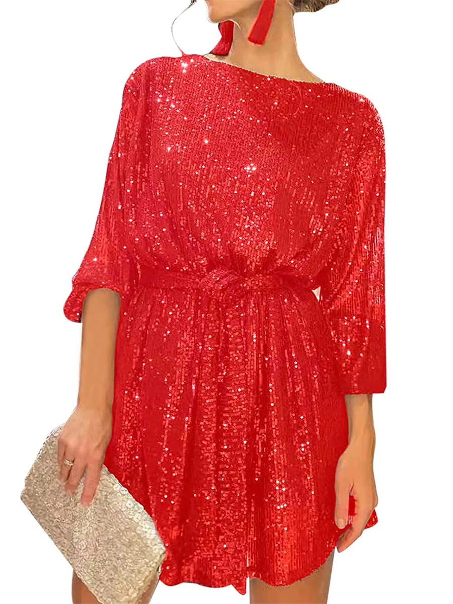 Women s Glittering Tiered Mini Dress with Short Sleeves Perfect for Concerts Parties and Clubwear
Women s Glittering Tiered Mini Dress with Short Sleeves Perfect for Concerts Parties and Clubwear