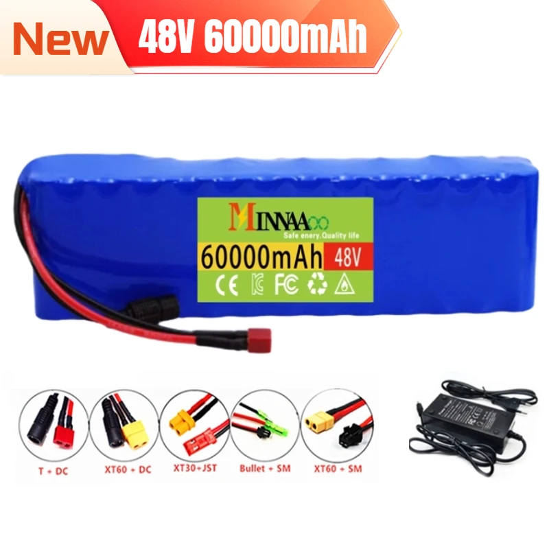 High Capacity 13S2P 48v 60Ah 18650 Li-ion Battery for Bafang Electric Bike Retrofit Kit 1000w 54.6V 2A Charger + XT60 Plug
High Capacity 13S2P 48v 60Ah 18650 Li-ion Battery for Bafang Electric Bike Retrofit Kit 1000w 54.6V 2A Charger + XT60 Plug