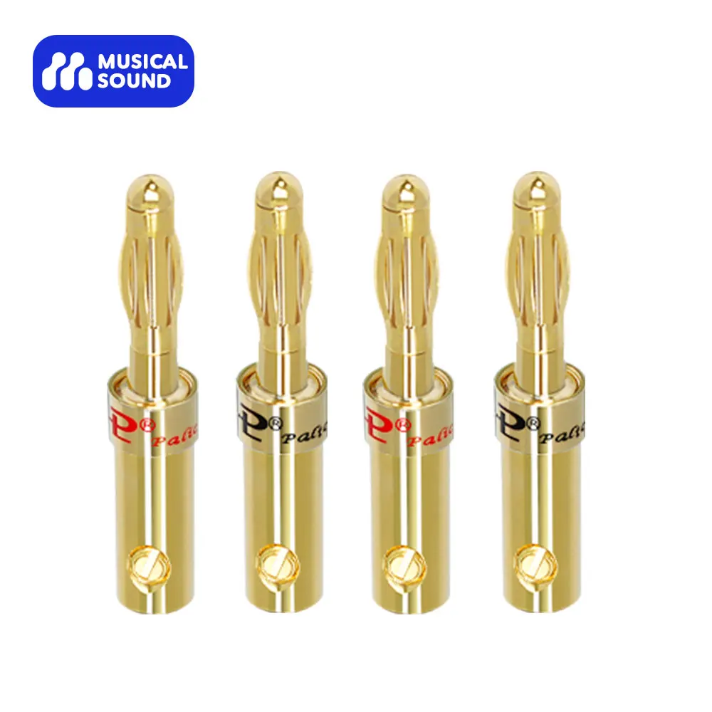 

Musical Sound 4MM Nakamichi Banana Plugs 24K Gold-plated Connector with Screw Lock HIFI Speaker Audio Jack Adapter