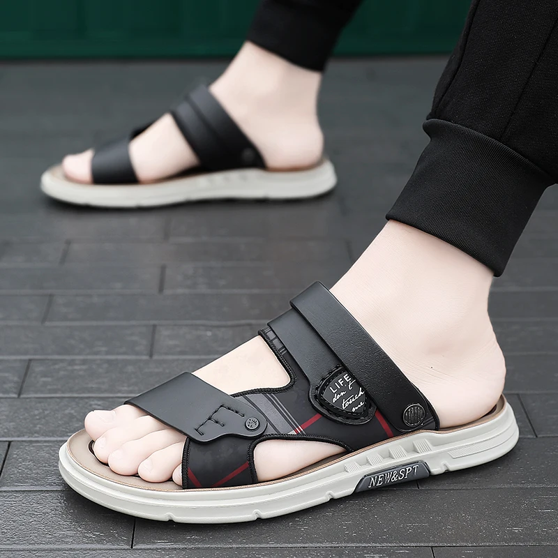 Summer First Layer Cowhide Sandals Men's Style Thick Sole Trend Leisure Leather Men's Sandals Sandals Sandals Dual-use Slippers
Summer First Layer Cowhide Sandals Men's Style Thick Sole Trend Leisure Leather Men's Sandals Sandals Sandals Dual-use Slippers