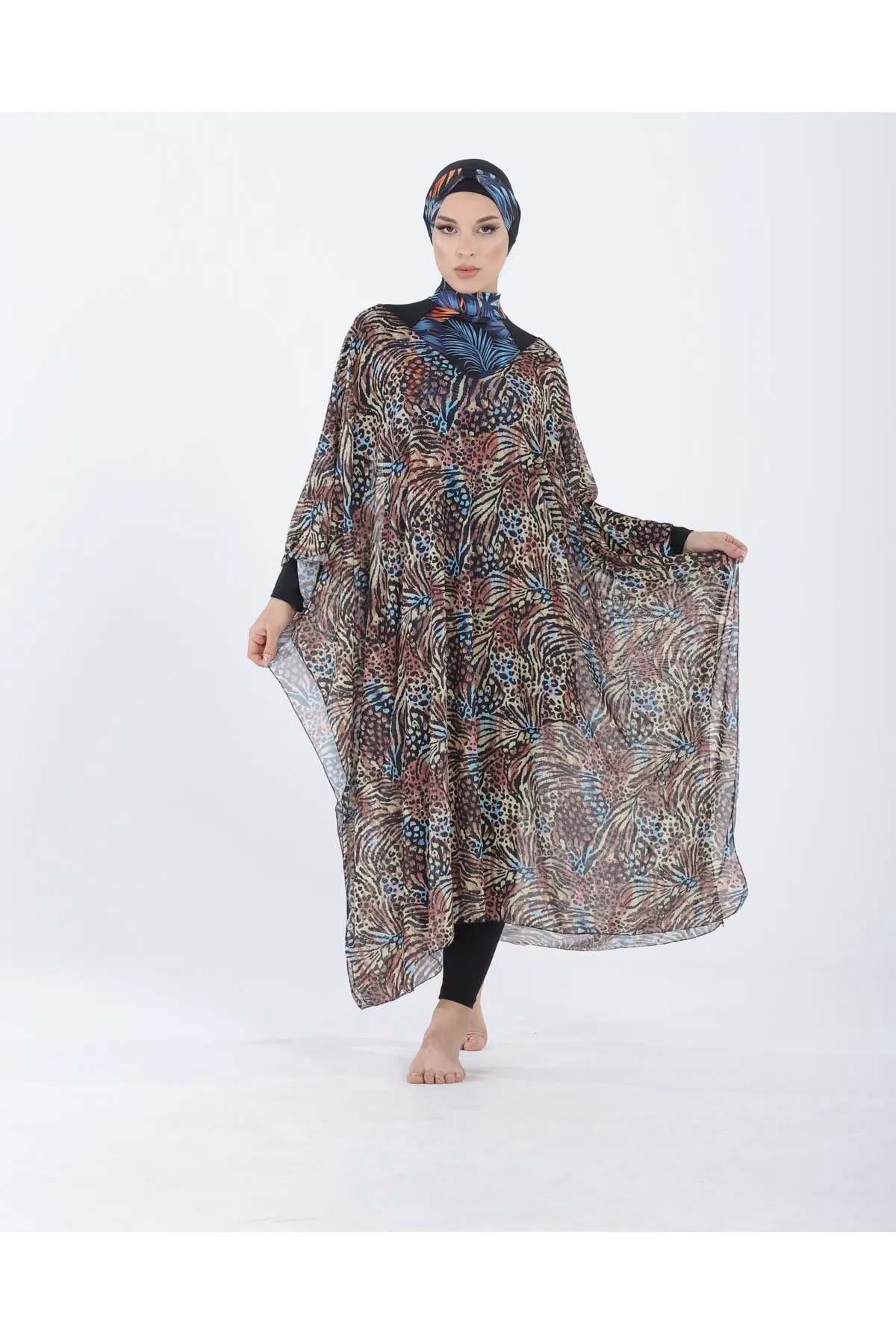 Women's Pareo V-Neck Kaftan Leopard Pattern On Hijab Swimsuit Cover Up Dress Sexy Tunic Suit Beachwear
Women's Pareo V-Neck Kaftan Leopard Pattern On Hijab Swimsuit Cover Up Dress Sexy Tunic Suit Beachwear