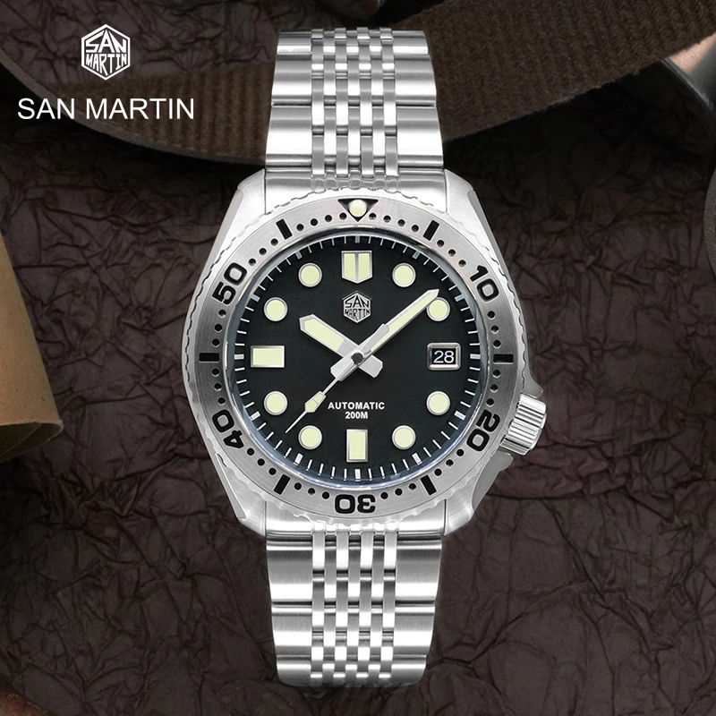San Martin Men Diver MM200 NH35A Men Automatic Mechanical Watches Business Wristwatches Sapphire Crystal 20 Bar C3 Luminous Date
San Martin Men Diver MM200 NH35A Men Automatic Mechanical Watches Business Wristwatches Sapphire Crystal 20 Bar C3 Luminous Date