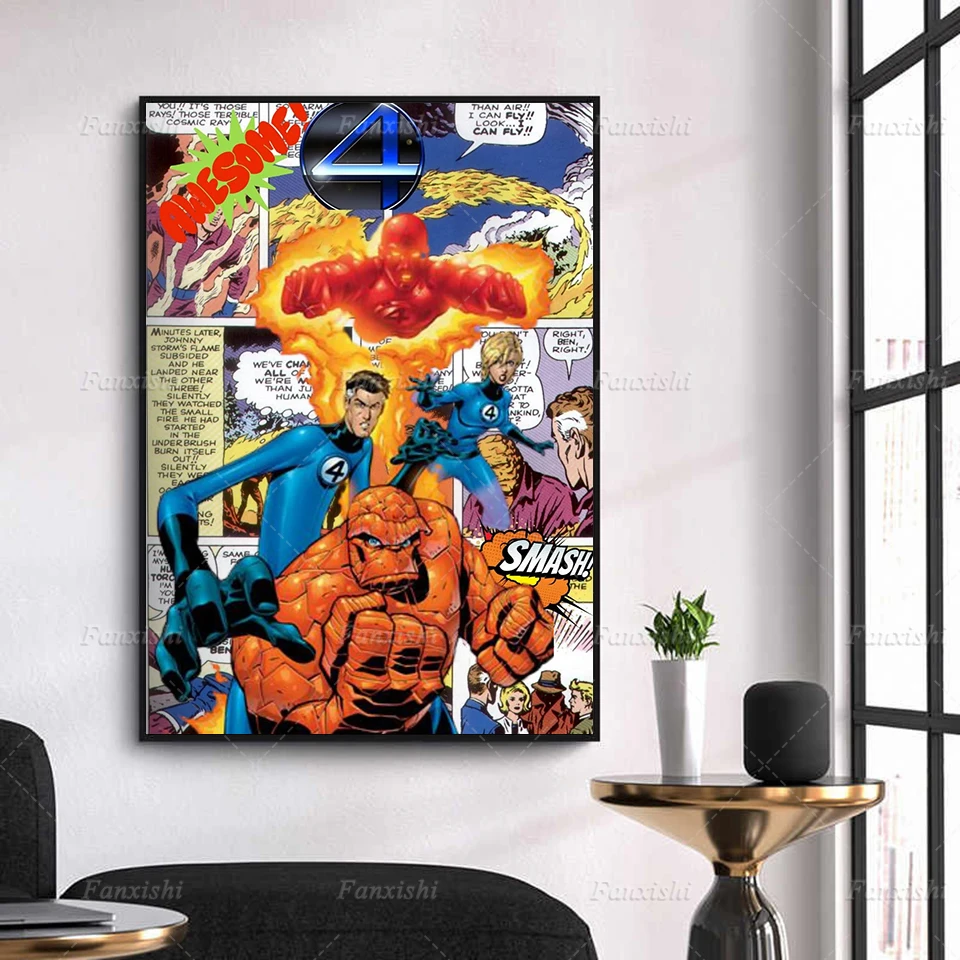 Home Decorative Hd Printed Fantastic Four Superhero Poster Pop Retro Canvas Painting Creative Modular For Living Room Wall Art
Home Decorative Hd Printed Fantastic Four Superhero Poster Pop Retro Canvas Painting Creative Modular For Living Room Wall Art