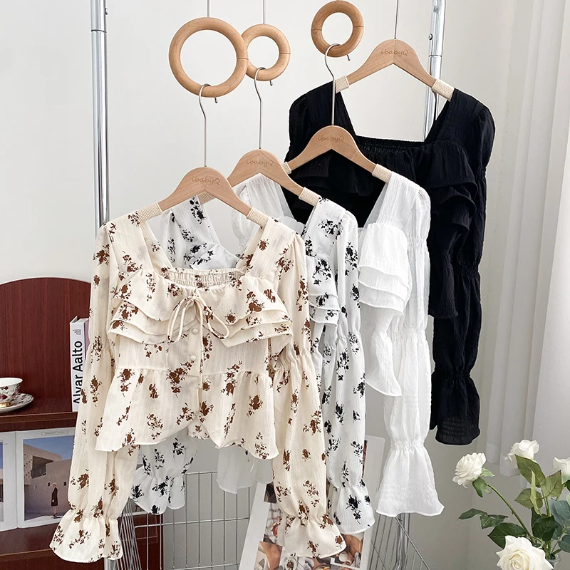 French Chic Flounced Blouses For Women Autumn Puff Long Sleeve Square Collar Femme Shirts Tops Floral Print Fashion Woman Blusas
French Chic Flounced Blouses For Women Autumn Puff Long Sleeve Square Collar Femme Shirts Tops Floral Print Fashion Woman Blusas